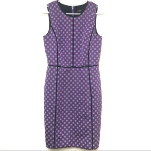 J. CREW Purple Sheath Dress Mini Medallion Size 6